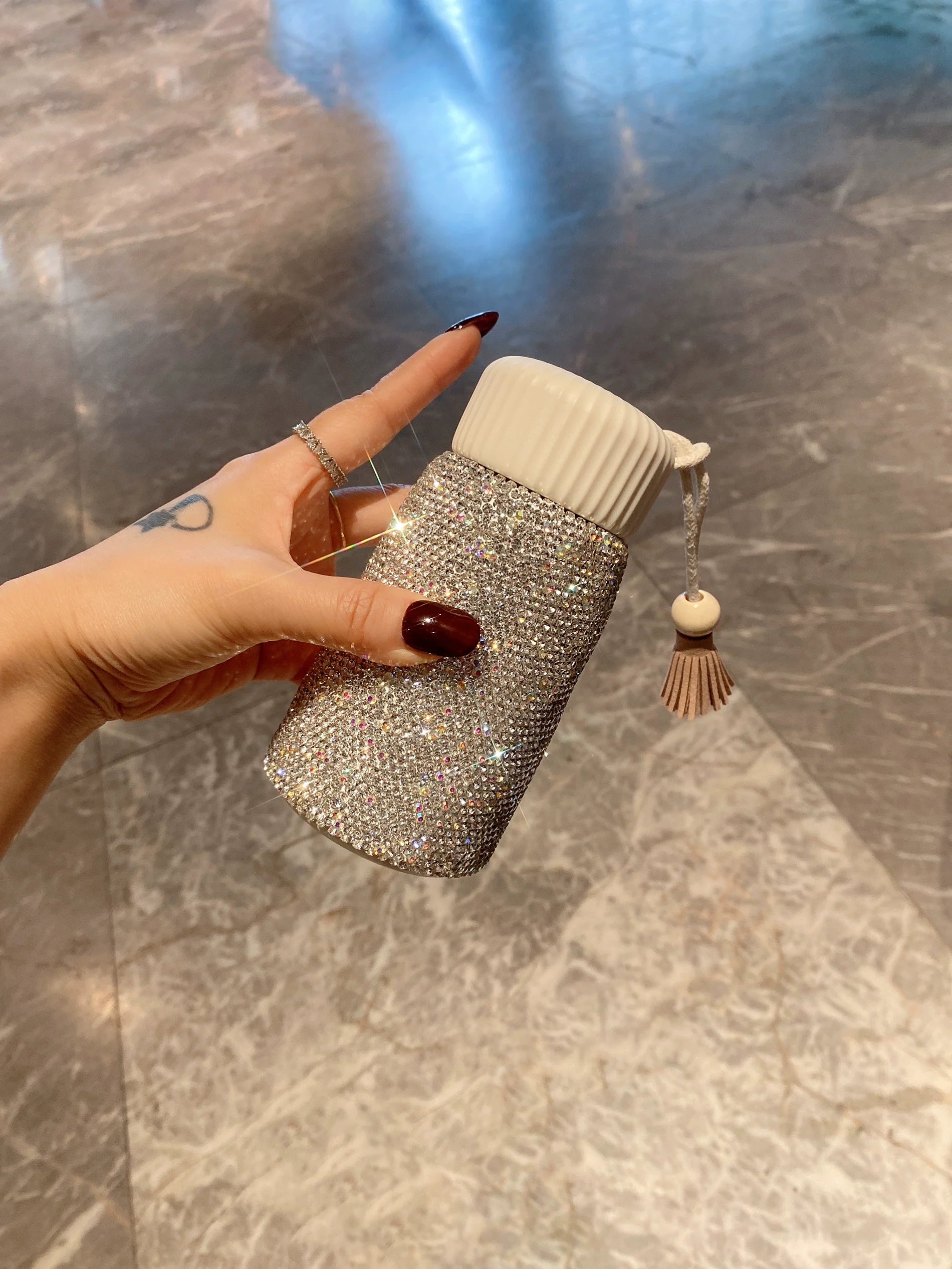 Premium Diamond-Encrusted Thermos – Stainless Steel Luxury Water Bottle